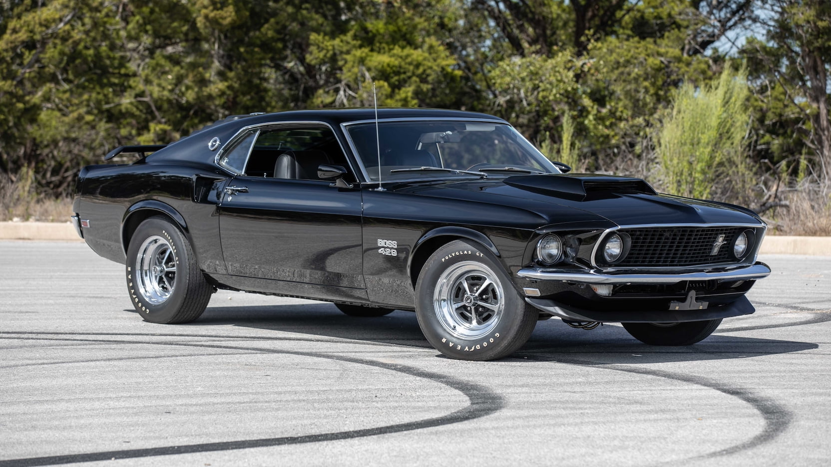 Black 1969 Ford Mustang Boss 429 fastback
